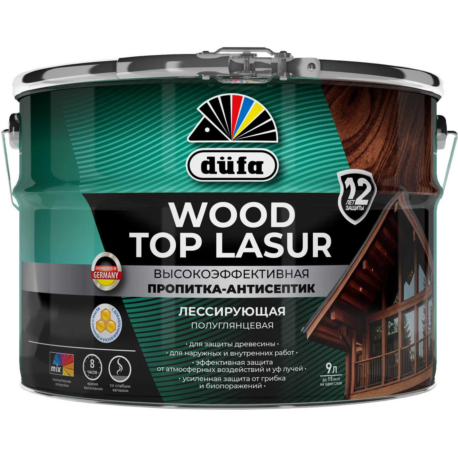 Dufa Wood Top Lasur пропитка-антисептик для защиты древесины