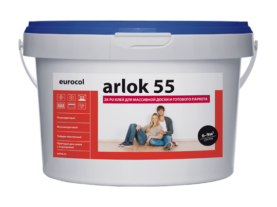 Eurocol Arlok 55 2-K PU для паркета двухкомпонентный полиуретановый