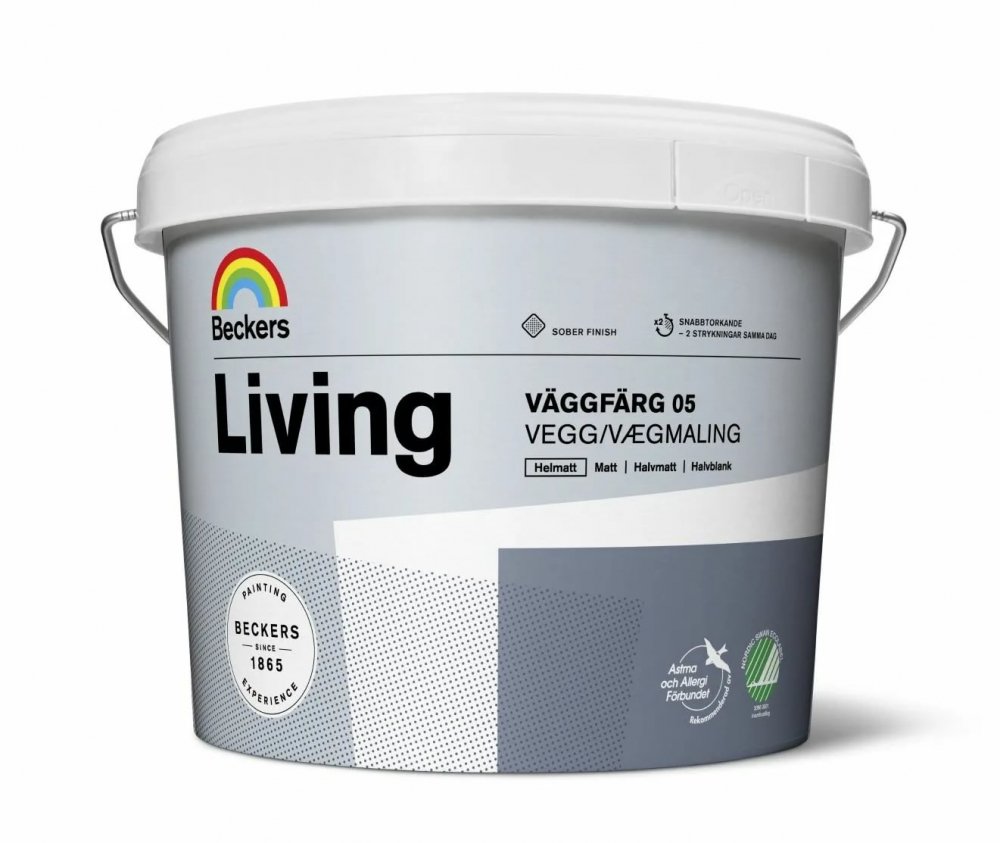 Beckers Living Vaggfarg 05 краска для стен и потолков глубокоматовая