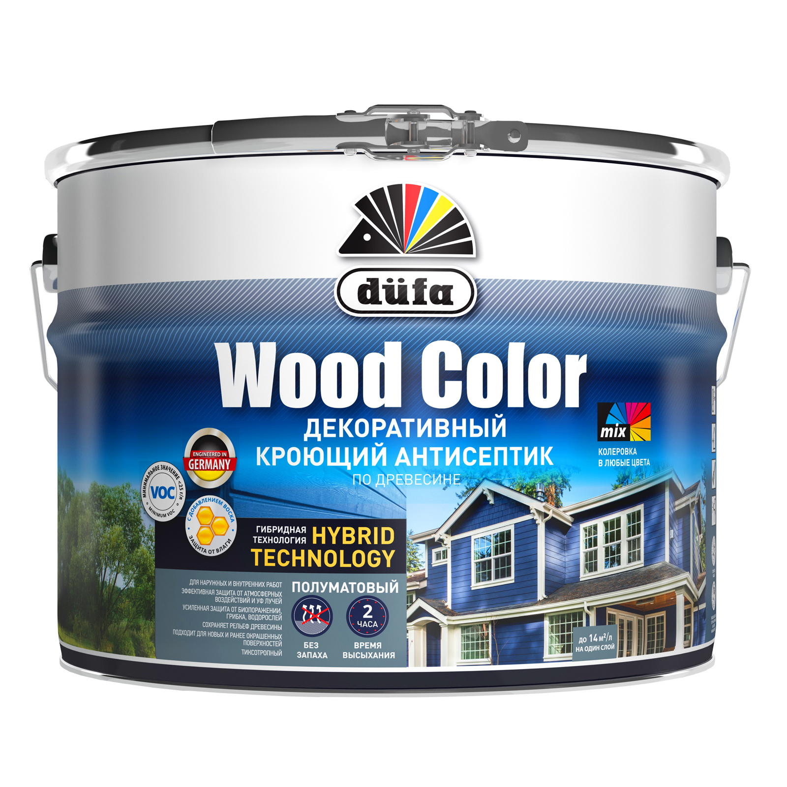 Dufa Wood Color антисептик для деревянных фасадов кроющий 