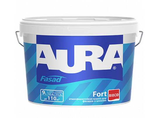 Aura Атмосферостойкая краска для фасадов и цоколей "Aura Fort"