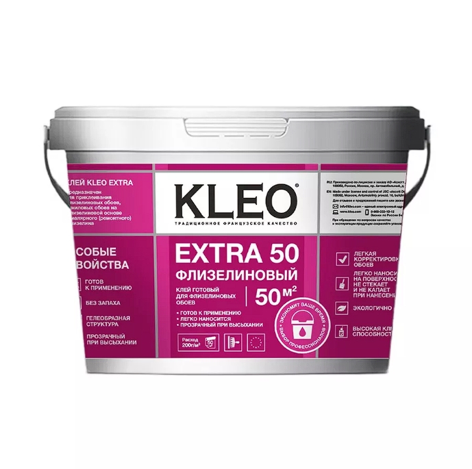 KLEO EXTRA клей для флизелиновых обоев готовый