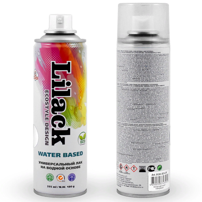 DECORIX LILACK WATER BASED Аэрозольный лак на водной основе