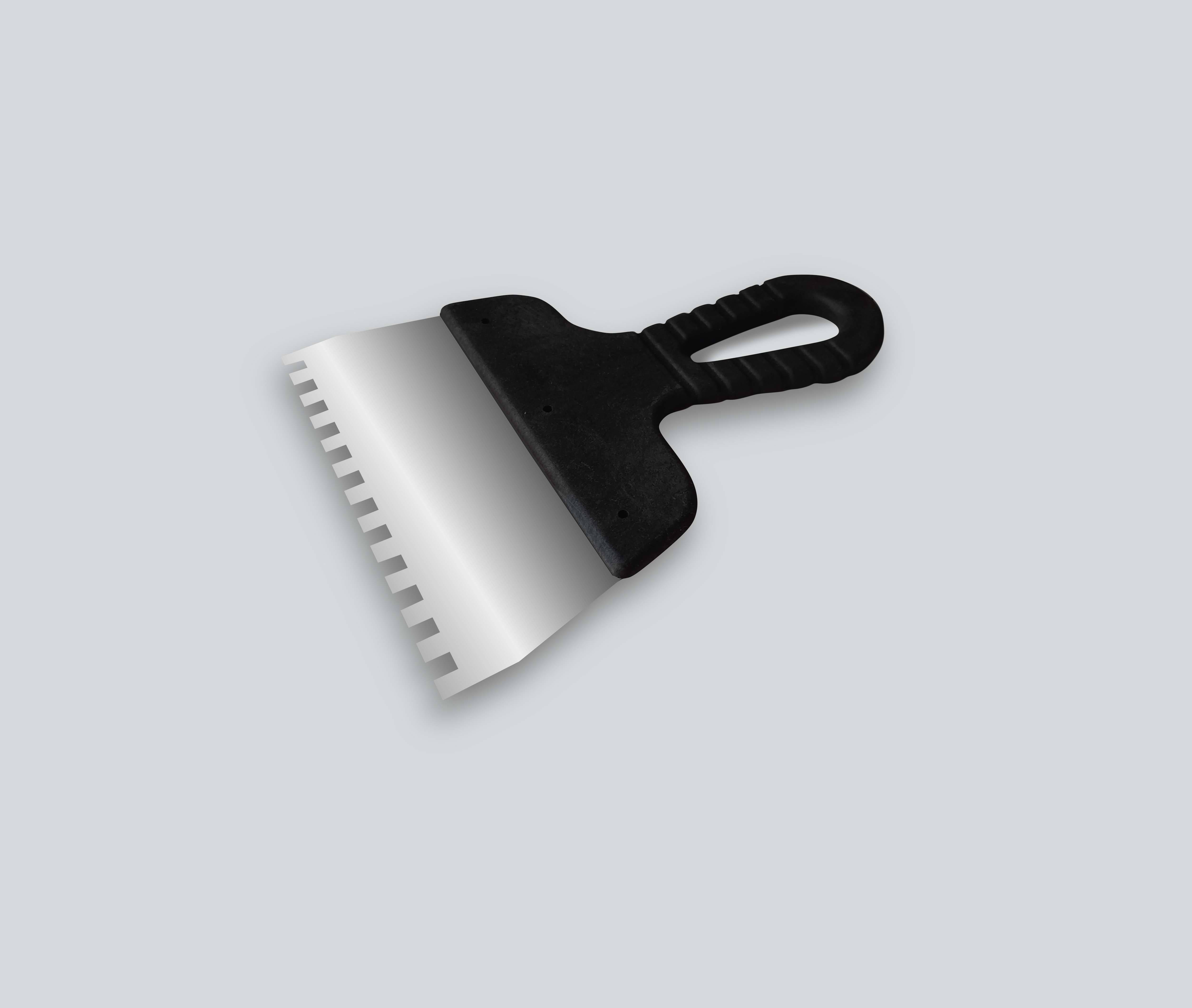 Decor Шпатели серии "Black Edition", лезвие имеет прямой угол, зубчатый