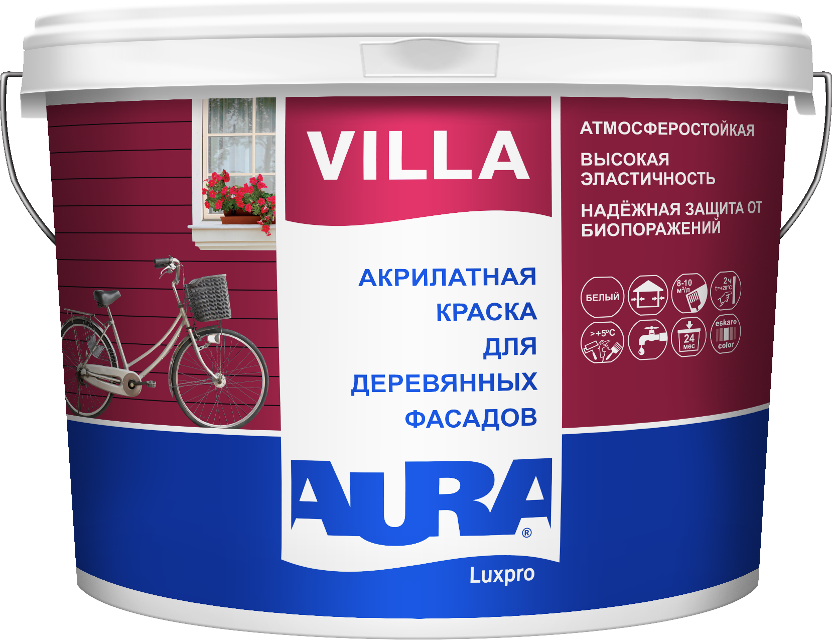 Aura Luxpro Villa атмосферостойкая краска для деревянных фасадов