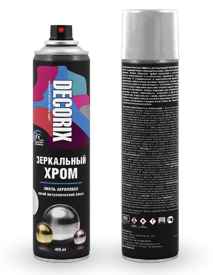 Decorix Аэрозольная краска "Зеркальный Хром"