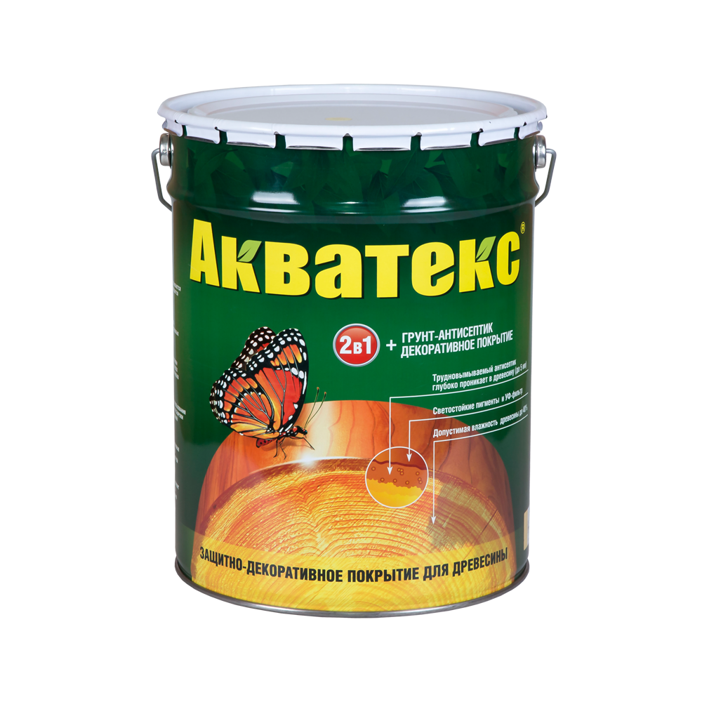 Акватекс 2 в 1 грунт-антисептик алкидный полуматовый лессирующий