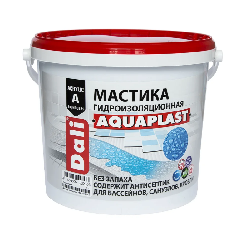 Dali Aquaplast гидроизоляционная мастика быстросохнущая универсальная