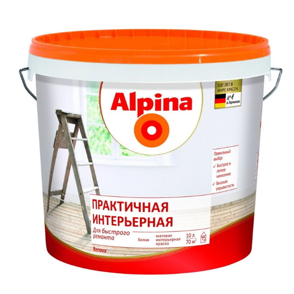 Alpina Renova краска для интерьеров практичная 