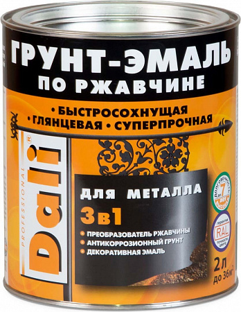 Dali Грунт-Эмаль по ржавчине 3в1 гладкая Dali Грунт-Эмаль по ржавчине 3в1 гладкая