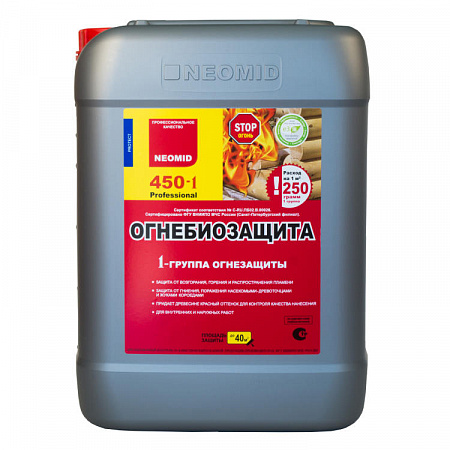 Neomid 450-1 (1 группа огнезащиты) Огнебиозащитный состав для внутренних и наружных работ Neomid 450-1 (1 группа огнезащиты) Огнебиозащитный состав для внутренних и наружных работ