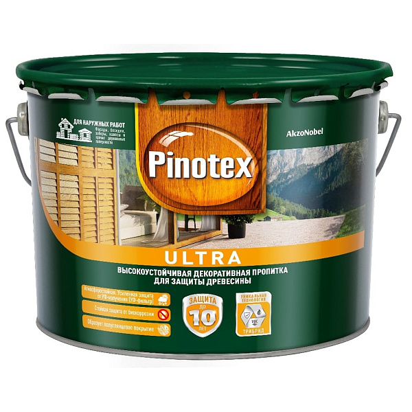 Pinotex Ultra антисептик для древесины тиксотропный с УФ фильтром Pinotex Ultra антисептик для древесины тиксотропный с УФ фильтром