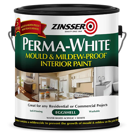 Zinsser Perma-White Mold & Mildew-Proof Interior Paint "Egg Shell" Краска для стен и потолков Zinsser Perma-White Mold & Mildew-Proof Interior Paint "Egg Shell" Краска для стен и потолков