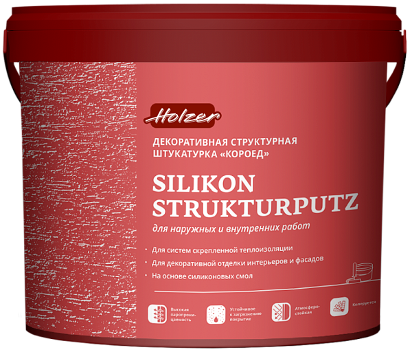 Holzer Strukturputz Штукатурка декоративная структурная "Короед" Holzer Strukturputz Штукатурка декоративная структурная "Короед"