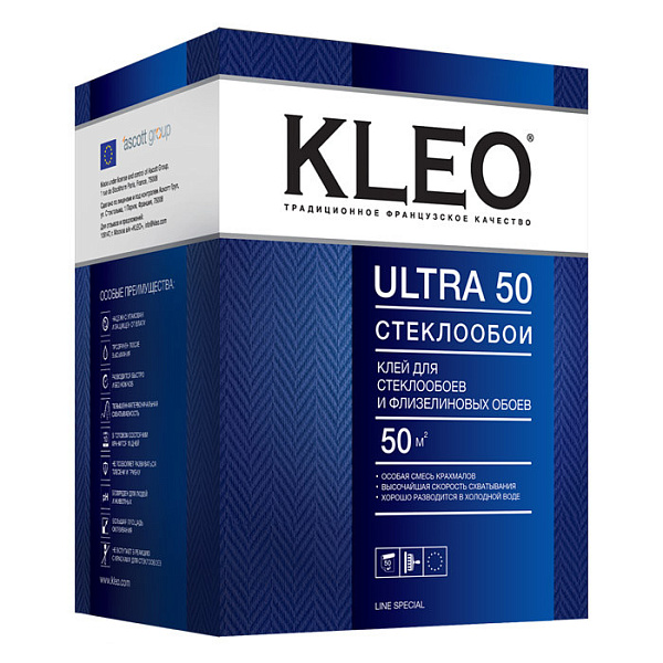KLEO ULTRA Обойный клей для стеклообоев и флизелиновых обоев KLEO ULTRA Обойный клей для стеклообоев и флизелиновых обоев