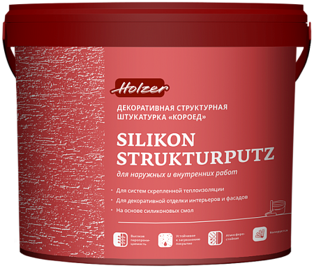 Holzer Silikon Strukturputz штукатурка для наружних,внутренних работ декоративная структурная Короед Holzer Silikon Strukturputz штукатурка для наружних,внутренних работ декоративная структурная Короед