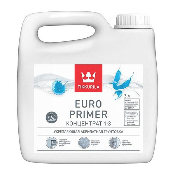 Tikkurila Euro Primer акриловый грунт-концентрат Tikkurila Euro Primer акриловый грунт-концентрат