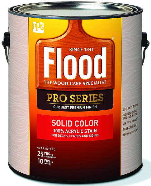 PPG Flood Pro Solid Color Акрил латексная укрывная пропитка для дерева PPG Flood Pro Solid Color Акрил латексная укрывная пропитка для дерева