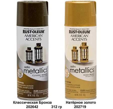 Rust-Oleum American Accents Metallics Декоративная краска с эффектом состаренного металла Rust-Oleum American Accents Metallics Декоративная краска с эффектом состаренного металла